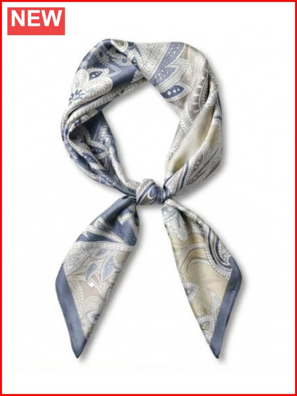 Satin-Feel Polyester Square Scarf 27.5 in Lightweight Paisley Hair Neck Bag Wrap